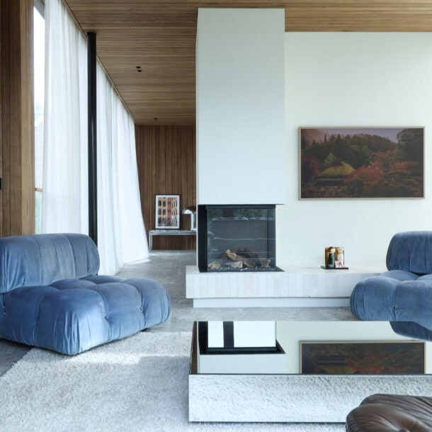 interieurontwerp-mid century design-haard-b&B italia-frake hout-architectuur